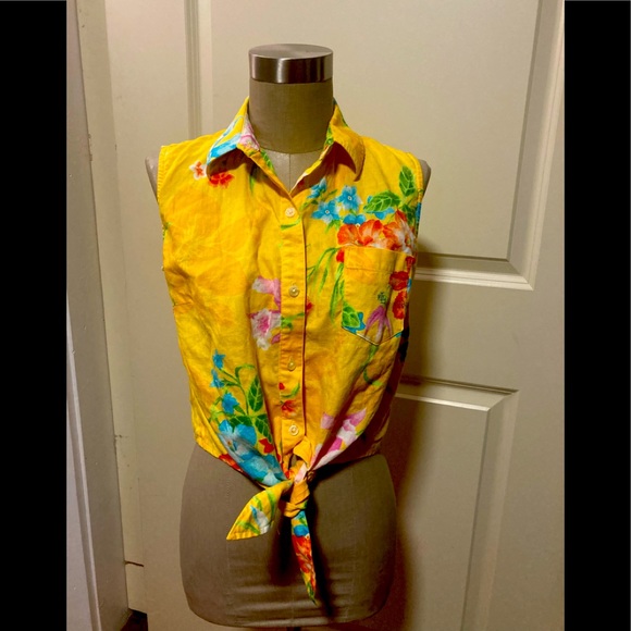 Ralph Lauren tropical crop top tiki retro 90’s - Picture 2 of 8